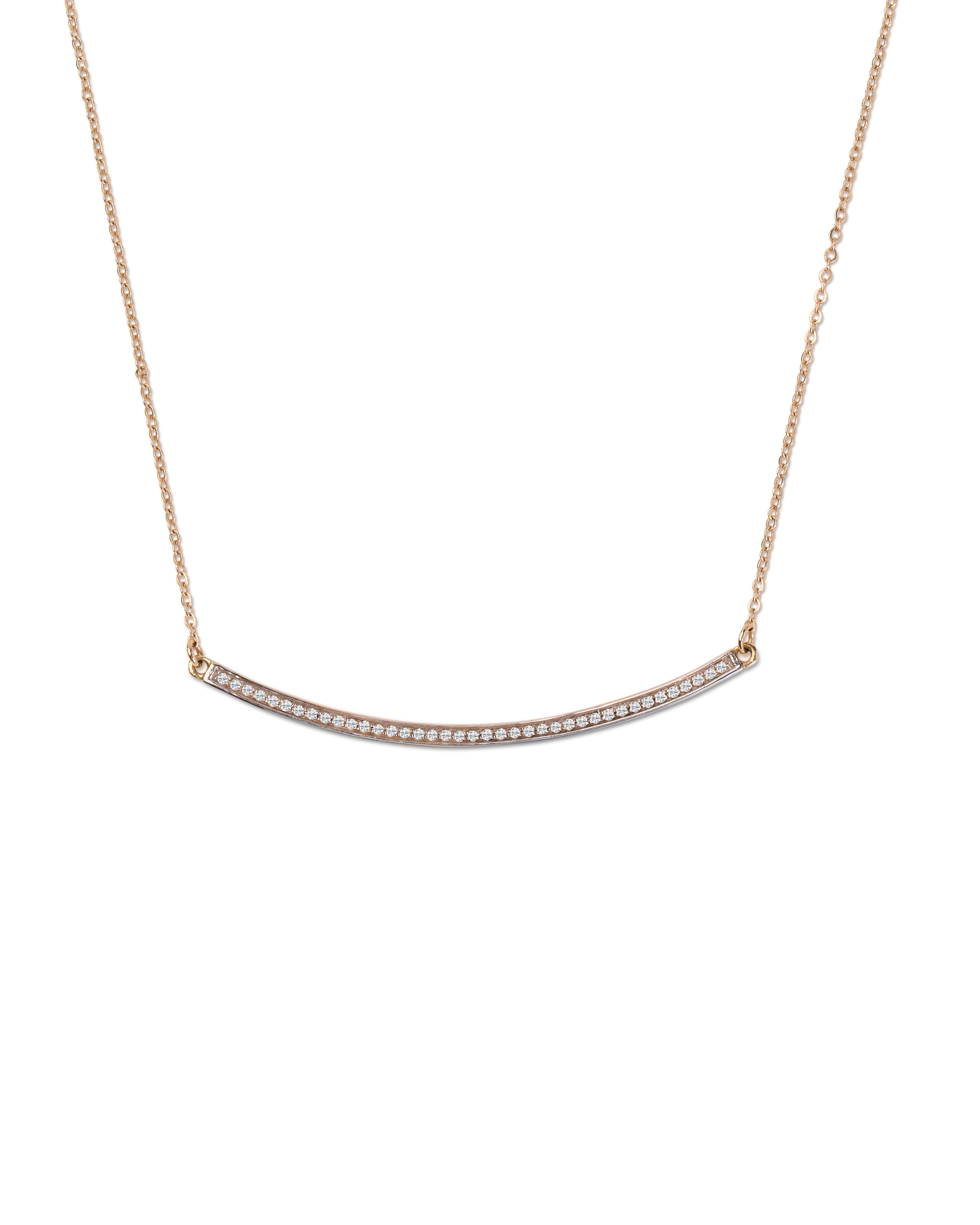 The Diamond Curved Bar Necklace