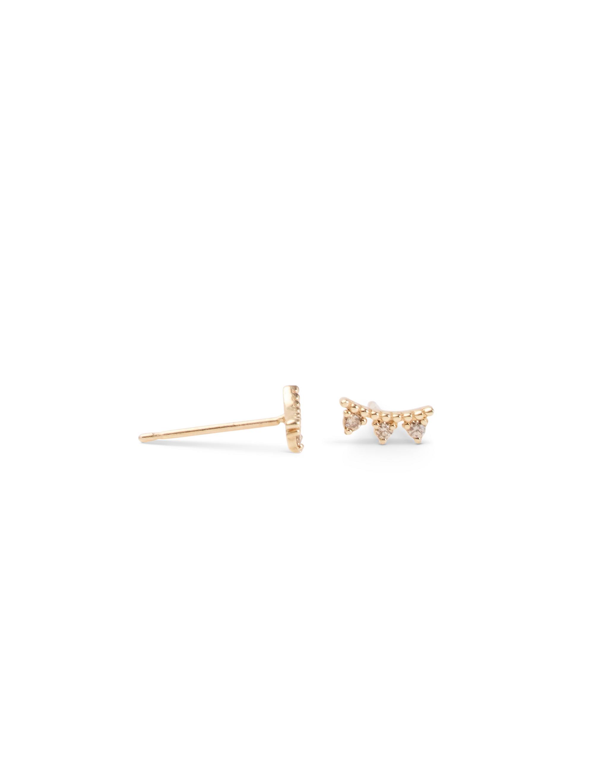 Curved Diamond Earrings - Iris