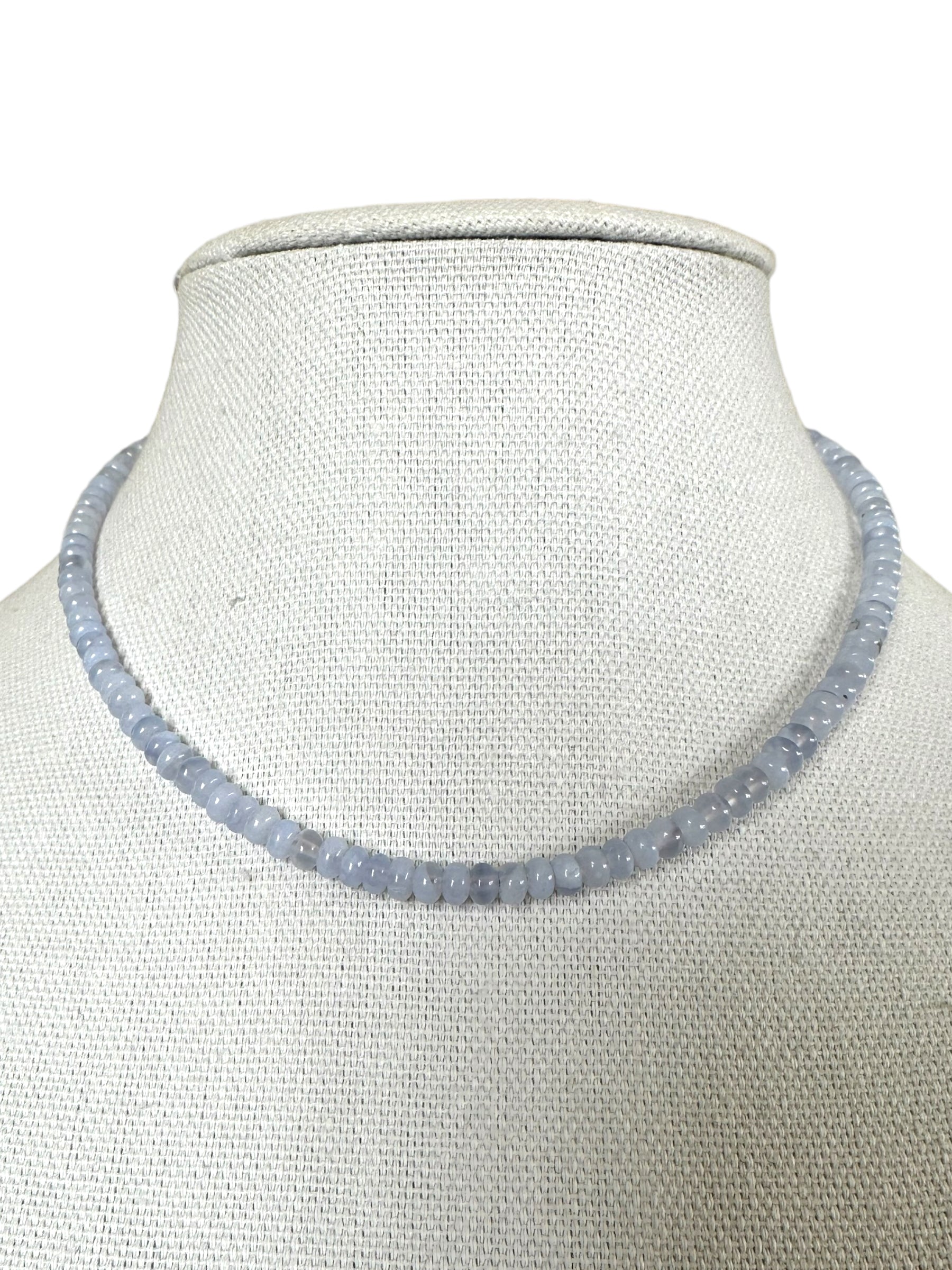 Natural Blue Chalcedony Necklace