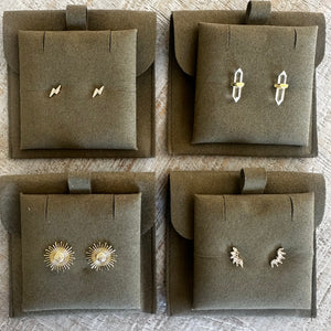 Clear Quartz Stud Earrings