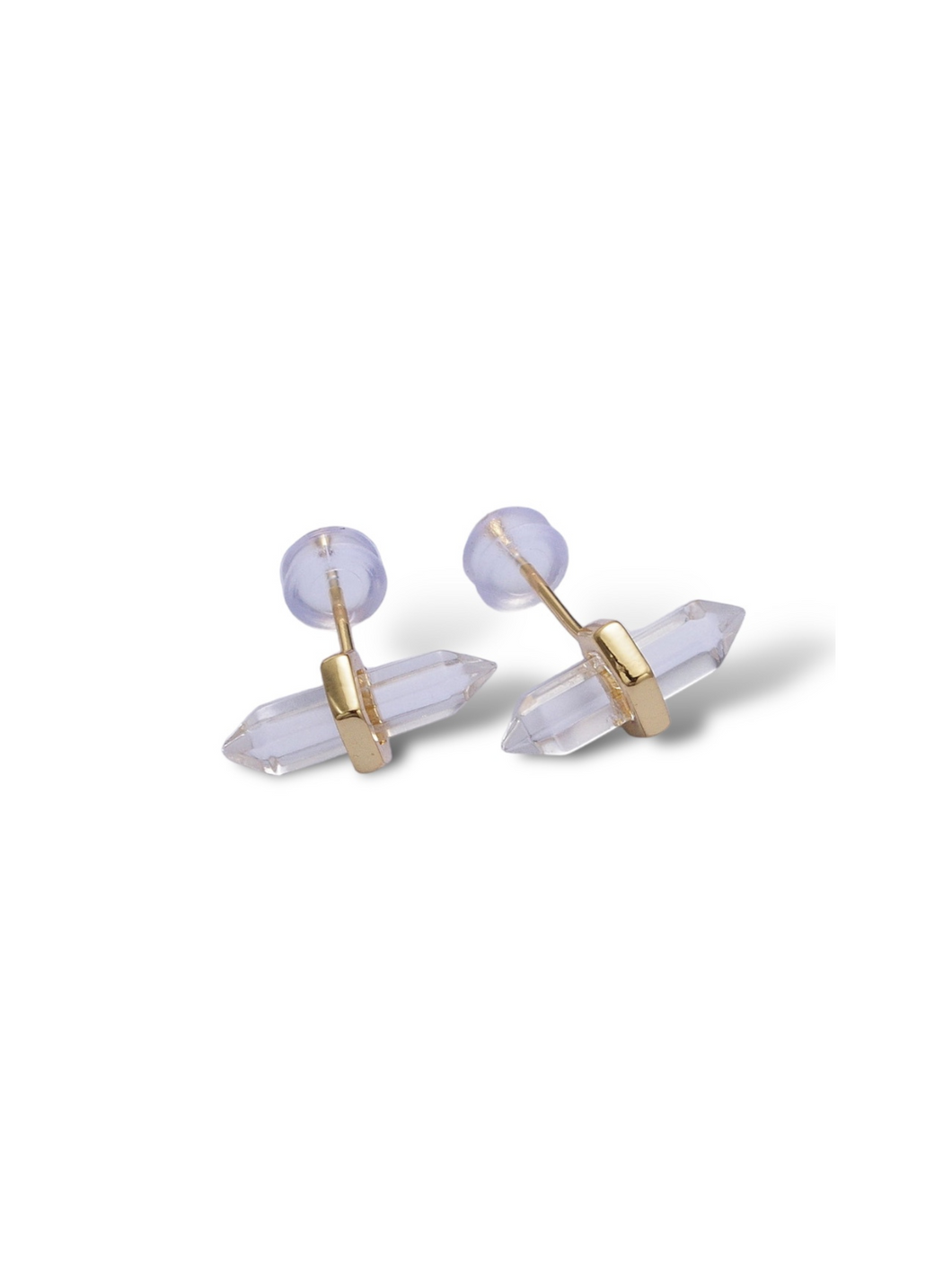 Clear Quartz Stud Earrings