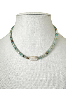 Amazonite and Pearl Necklace