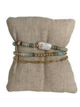 Load image into Gallery viewer, Pearl and Gemstone Bracelet