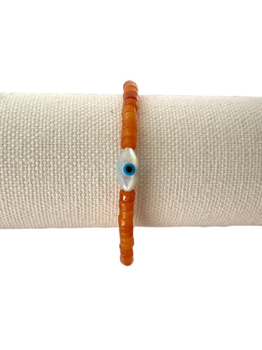 Orange Aventurine Evil Eye Bracelet