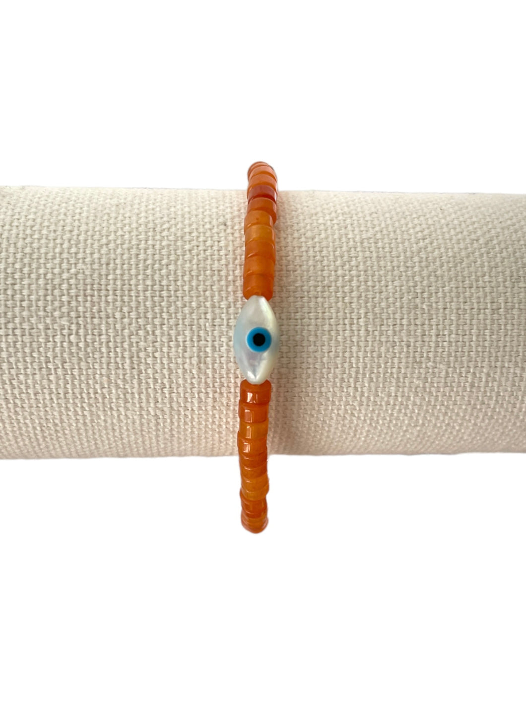 Orange Aventurine Evil Eye Bracelet