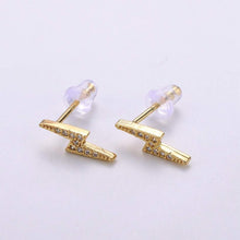Load image into Gallery viewer, Dainty Lightning Bolt Earrings