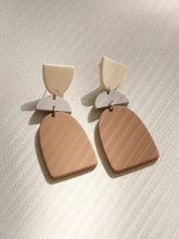 Load image into Gallery viewer, Neutral Long Clay Earrings