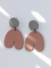 Load image into Gallery viewer, Neutral Funky U Clay Earrings