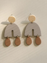 Load image into Gallery viewer, Neutral Dangle Clay Earrings