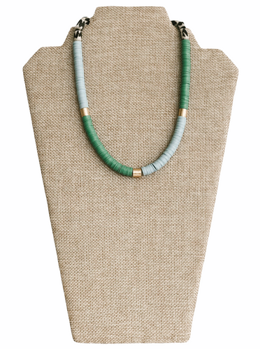 African Vinyl and Gold Necklace