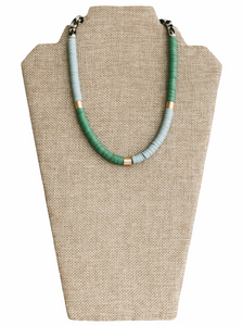 African Vinyl and Gold Necklace