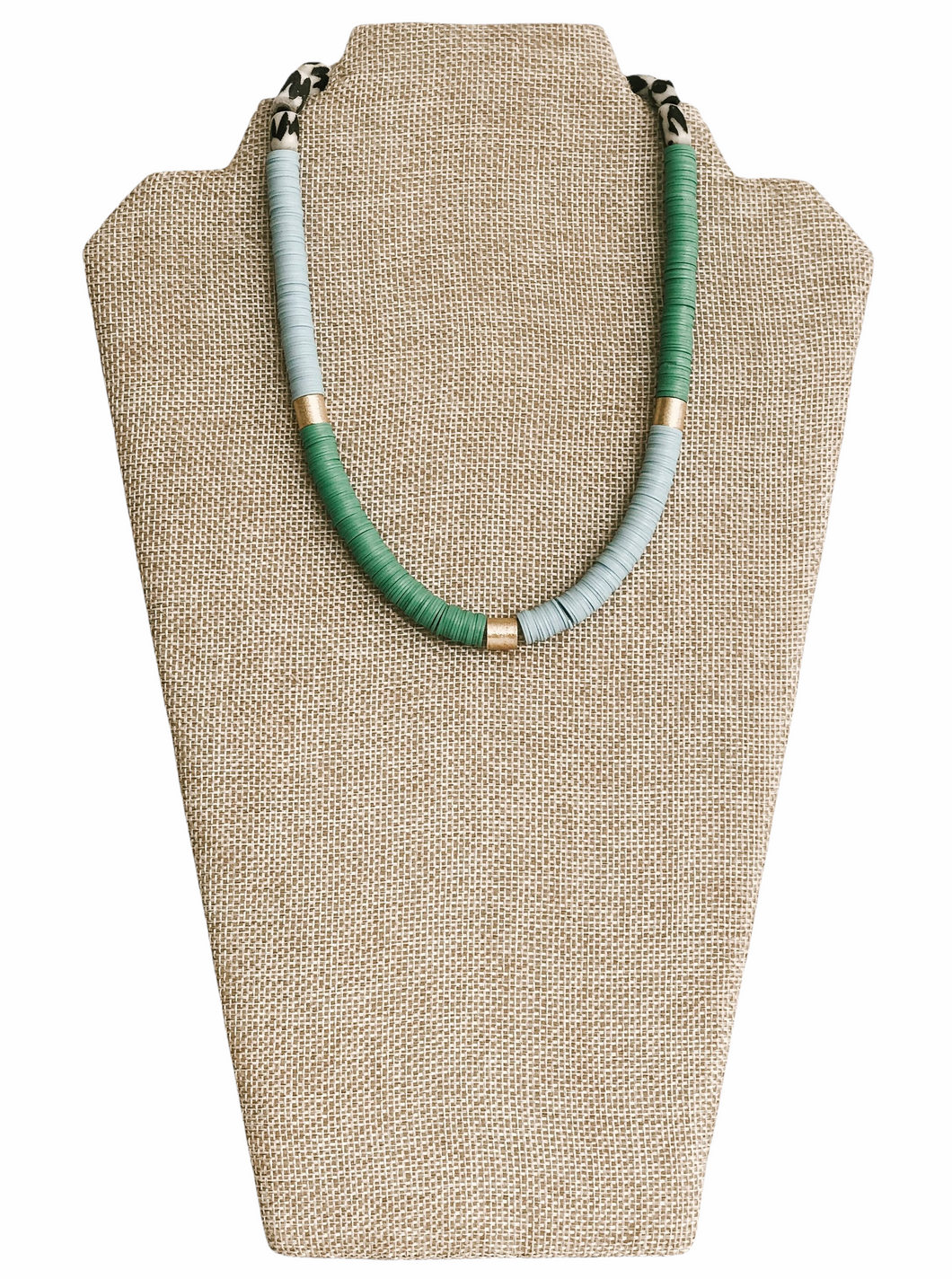 African Vinyl and Gold Necklace