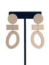Load image into Gallery viewer, Nude Geometric Clay Earrings