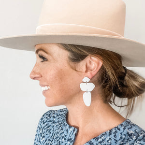 Lilac Geometric Clay Earrings