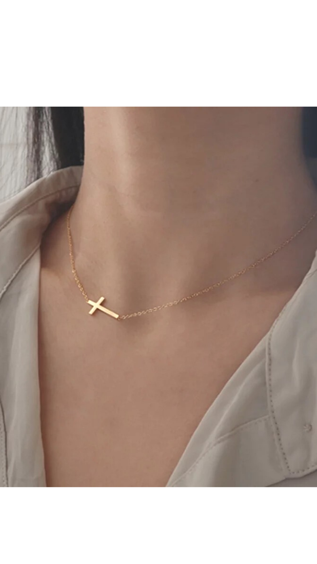 Horizontal 2025 cross necklace
