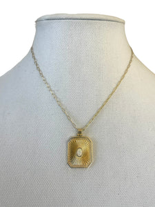 Gold Filled Geometric Opal Necklace