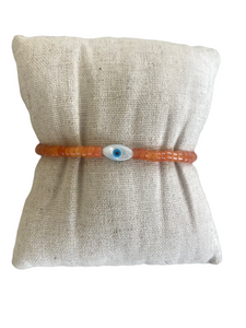 Orange Aventurine Evil Eye Bracelet