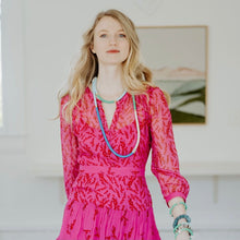 Load image into Gallery viewer, African Vinyl and Gold Necklace