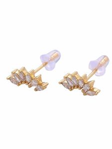 Gold Marquis Cluster Earrings