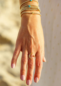 24k Gold Moon & Stars Ring